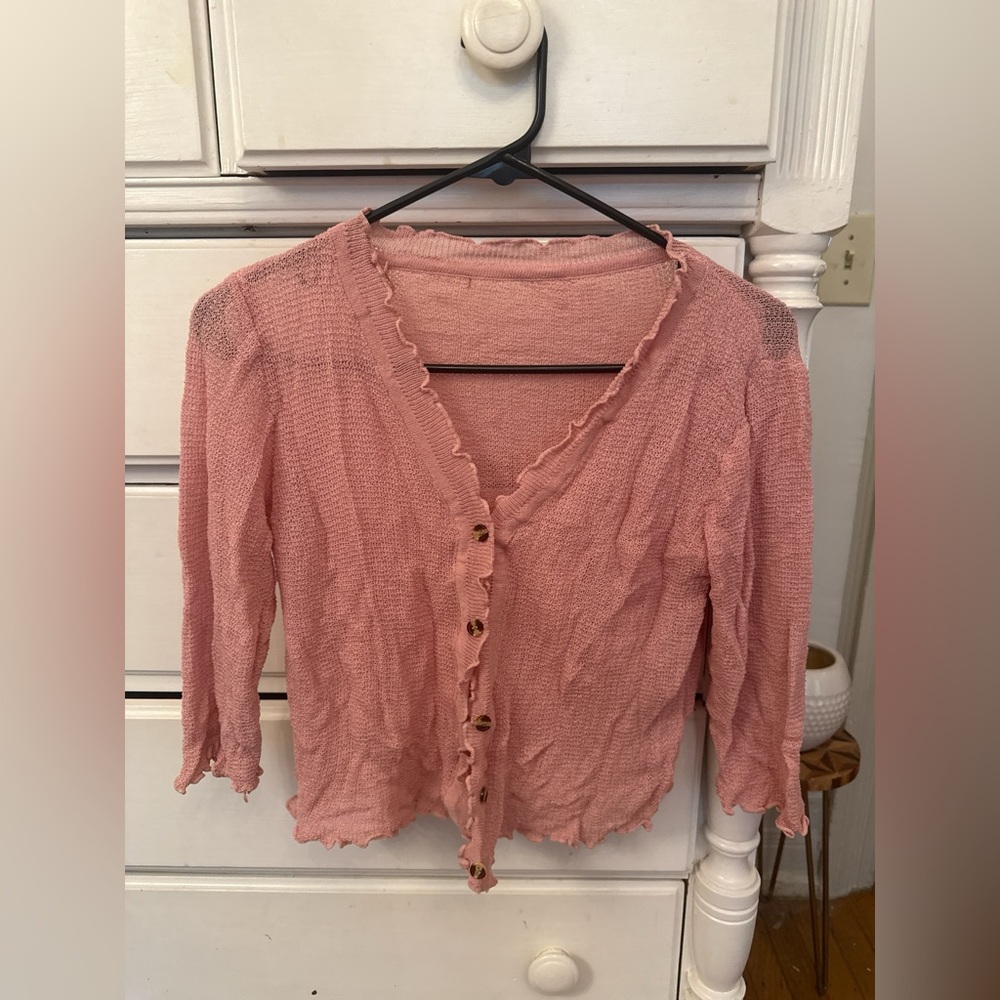 Verge Girl Pink Button-Up Top